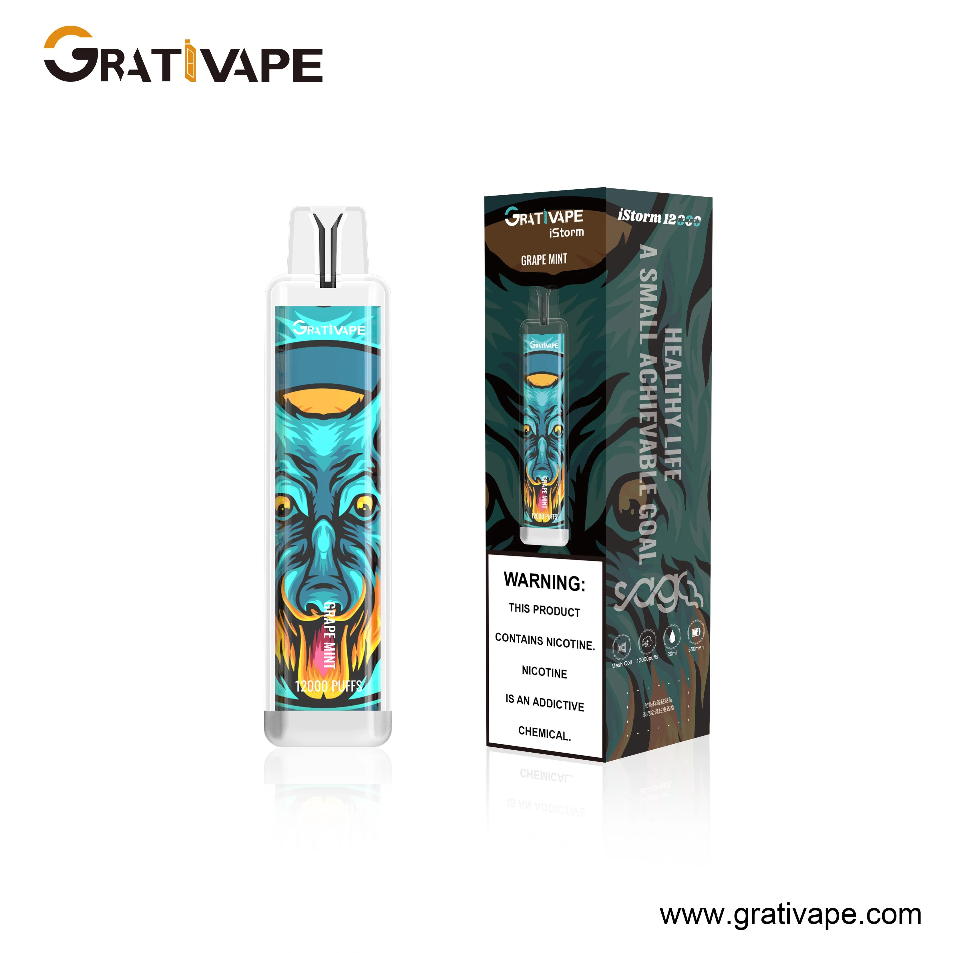 Grativape Jetable 12000 Bouffées Istorm Beast Design Randm 20ml Cigarette Électronique Bar Pod Vape aux Baies Mélangées