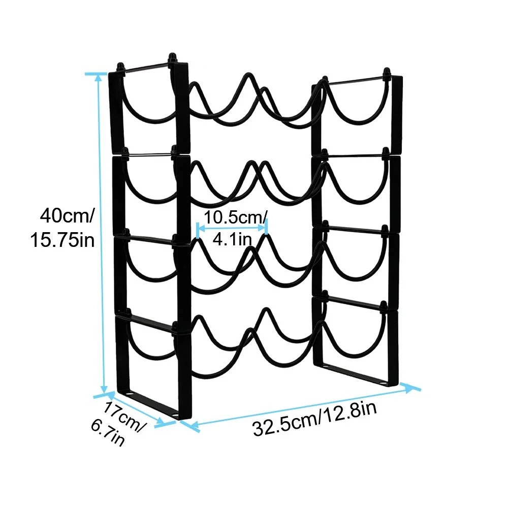 Amazon Hot Sell Carbon Steel Metal Countertop Stackable Wine Holder Storage Rack