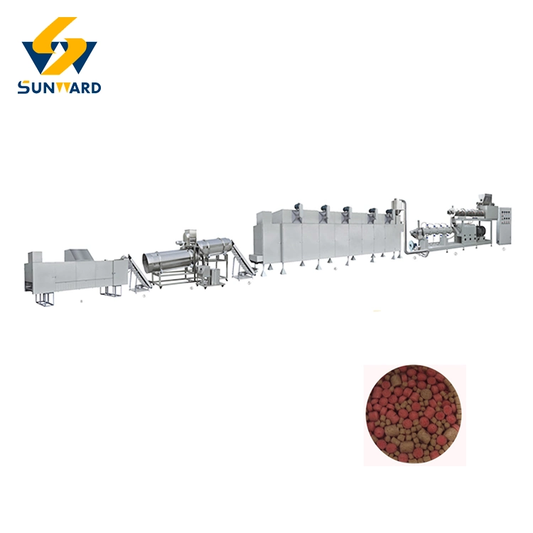 Full Automatic Stainless Steel Fish Feed Extruder Machine Animal Food Processing Plant