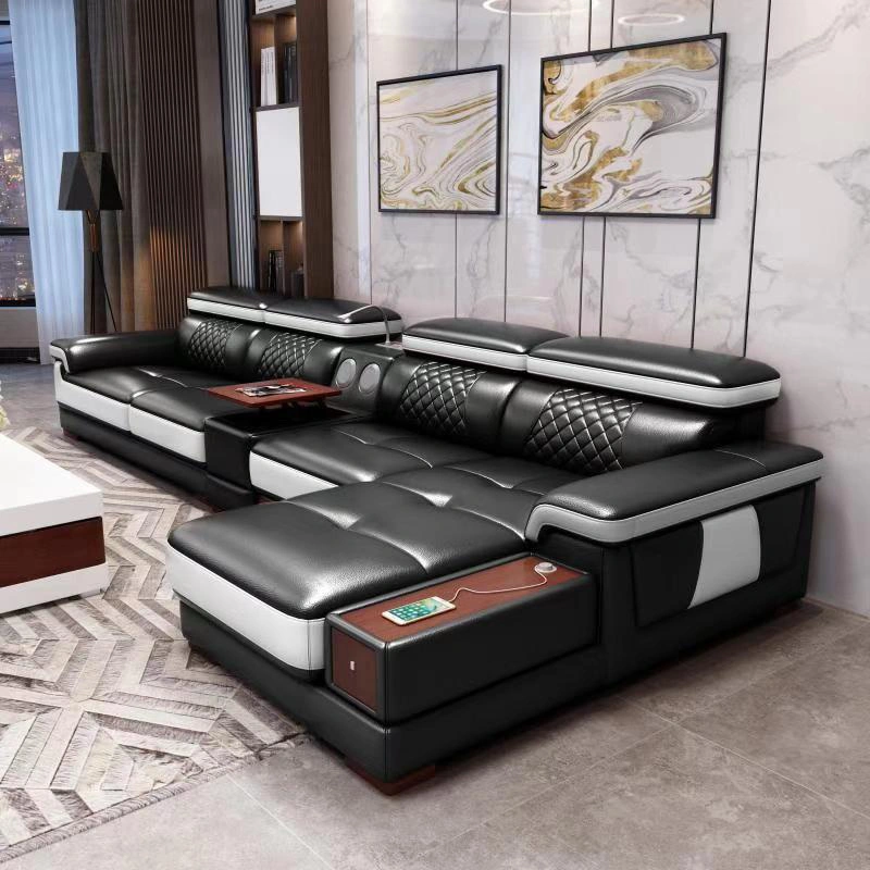 Роскошь гостиной диван Дубаи мебель современный Угловой кожаный диван, домашняя мебель