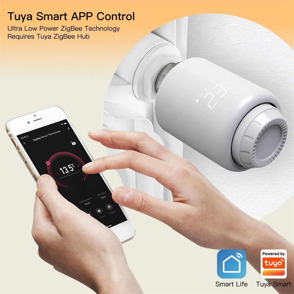 Actuadores de válvula termostática de radiador Tuya Smart Zigbee Smart Life Wireless Control remoto Control de temperatura del termostato de calefacción de casa