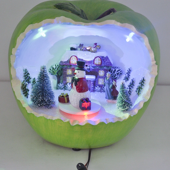 Apple personalizados de la casa de navidad, regalos artesanales de resina de la casa de la Navidad para la decoración del hogar productos de supermercado de recuerdo de la casa