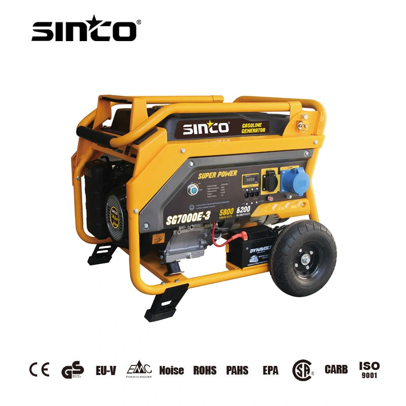 5kw Single Phase Recoil Start Electric Start Copper Wire Fuel Gas Gasoline Petrol Generator