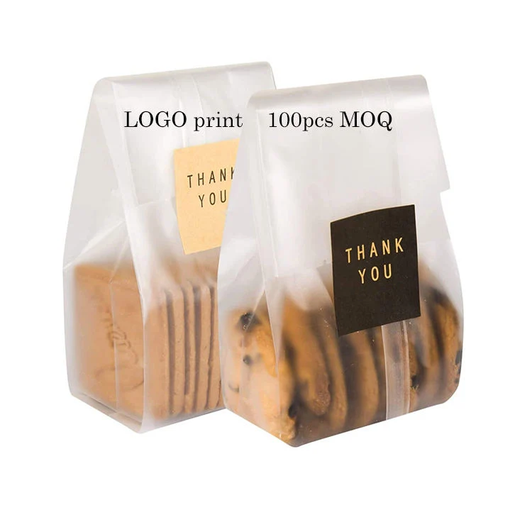Umweltfreundliche Lichtdurchlässige Plastiktüten Behandeln Taschen Lebensmittel Geschenk-Paket Mit Stickers Süßigkeiten Bakery Bags
