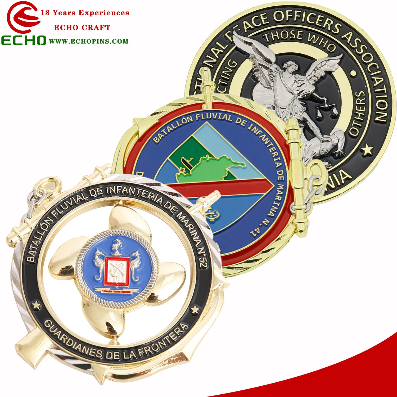 Honra militar Logotipo Design Personalizado Emblema de metal de alta qualidade