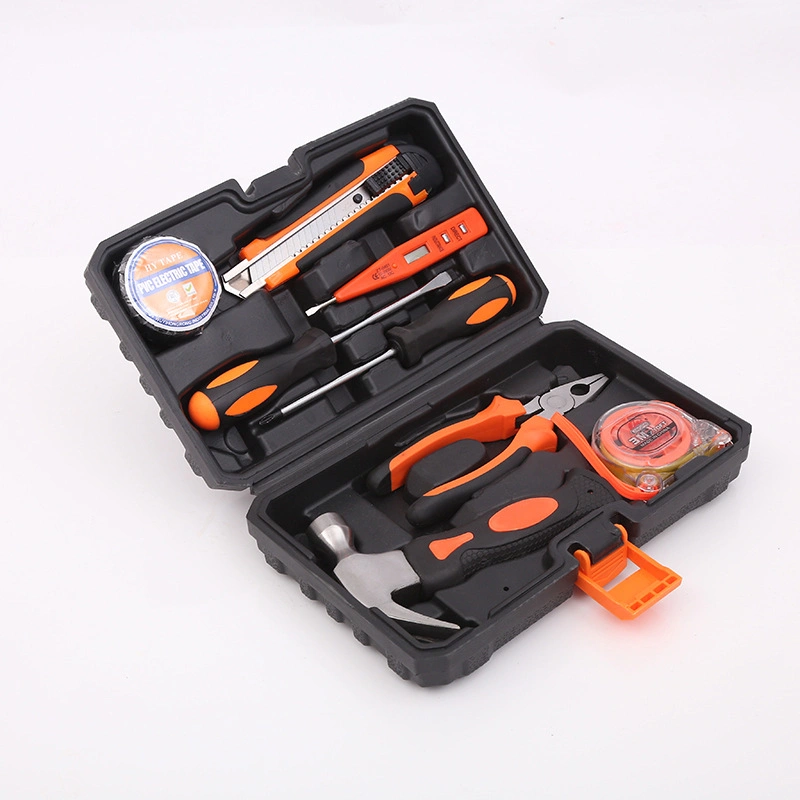 9-Teilige Hardware Hand-Werkzeugsatz Holzbearbeitung Power Tools Toolbox Home Kit Kombination Geschenk-Set Reparatur Multifunktionswerkzeuge