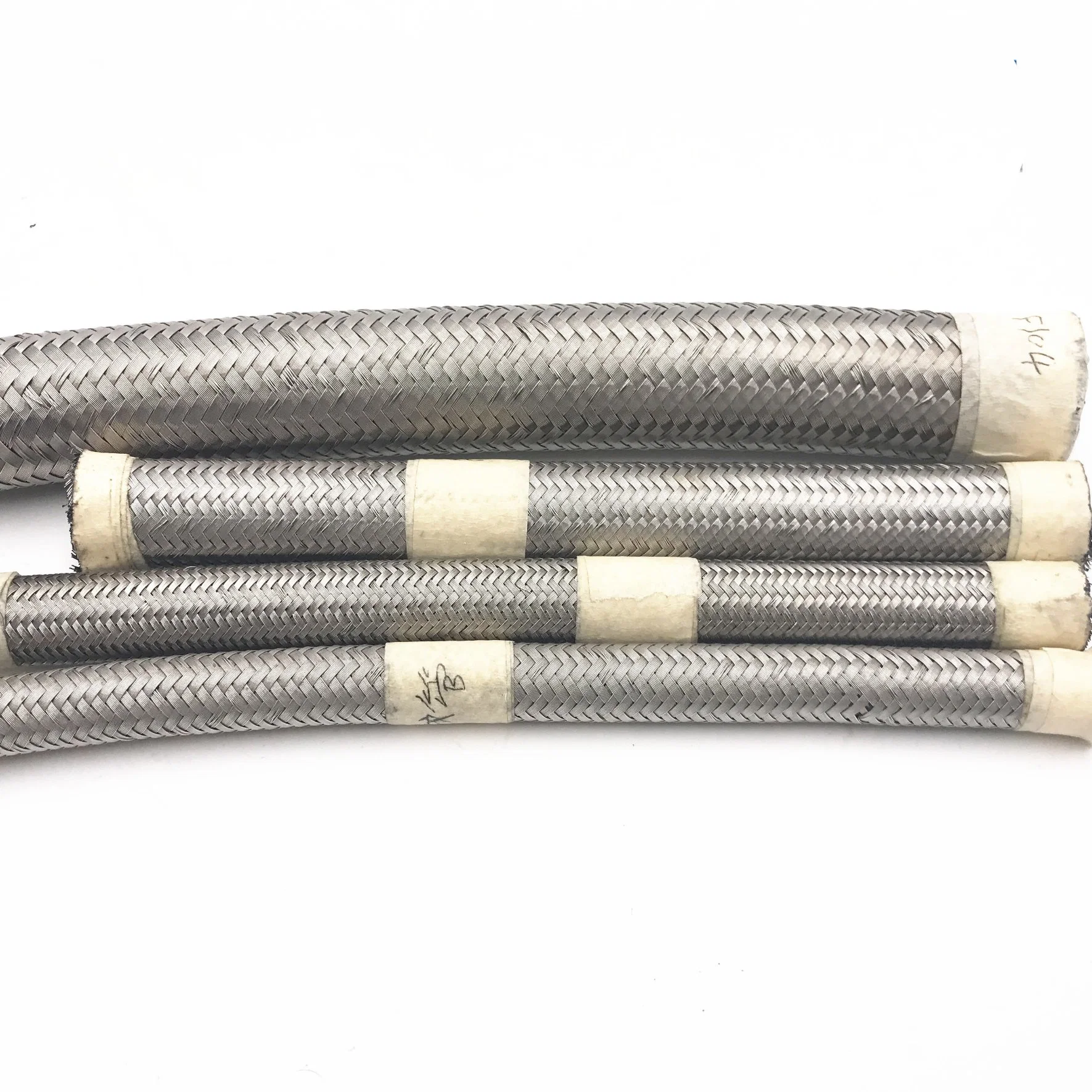 AN4 1 mètre un flexible de carburant de course en acier inoxydable tressé Tuyau de flexible de conduite de carburant de frein en PTFE argent