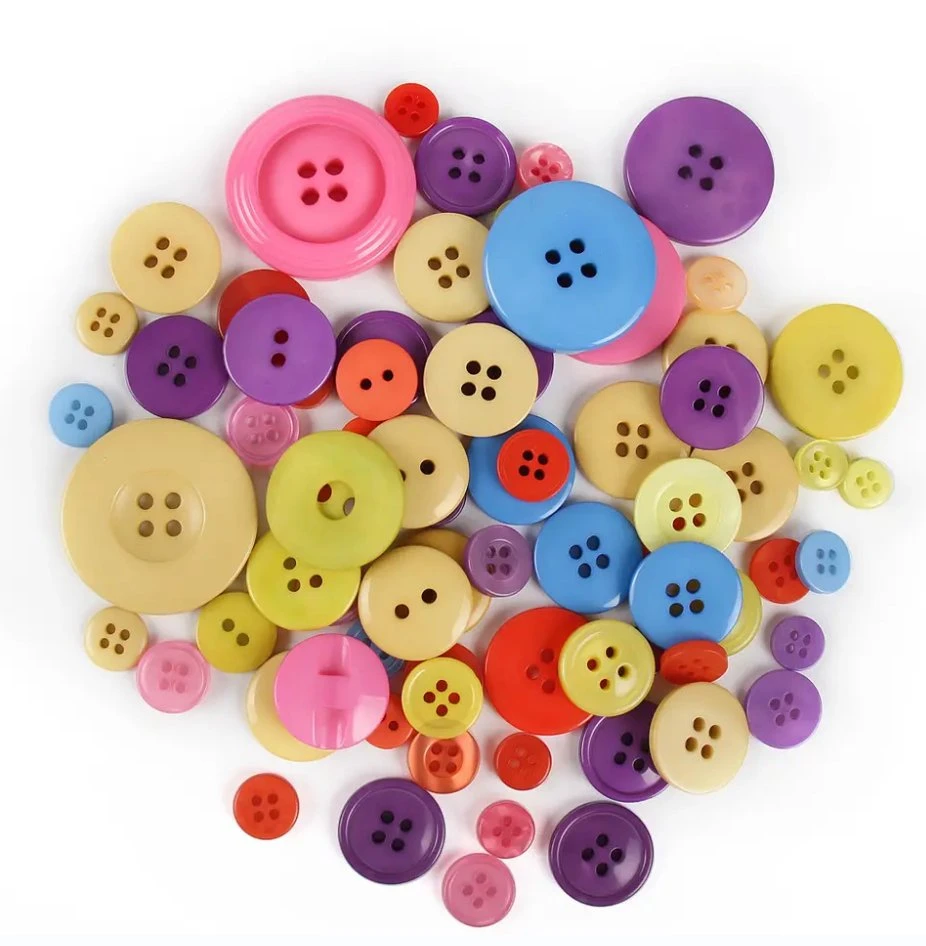 8-34mm Color Mixed Resin Buttons as Kids' DIY Button Painting Material, Widely Used