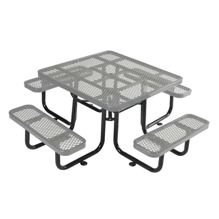 OEM 46" Square Expanded Table and Chair Set Garden/Outdoor Camping Dining Metal Steel Thermoplastic Picnic Table