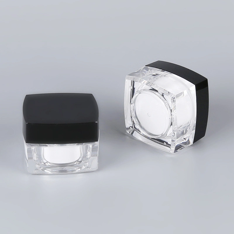 Cream Container Cream Jar Black Square Plastic Acrylic 15g 30g 50g Cosmetics Packing