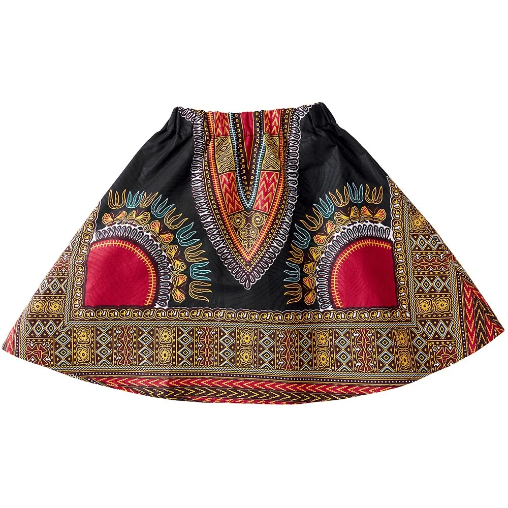 High quality/High cost performance Cotton African Dashiki Wax Pattern Kid Girl Skirt with Headband