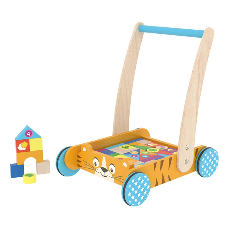 Bébé en bois bébé poussette jouet Walker activités d'apprentissage multifonction enfants 12 mois +