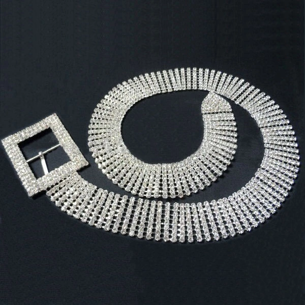 Ladies Fashion Crystal Belt PU Belt Garment Accessory Jewelry