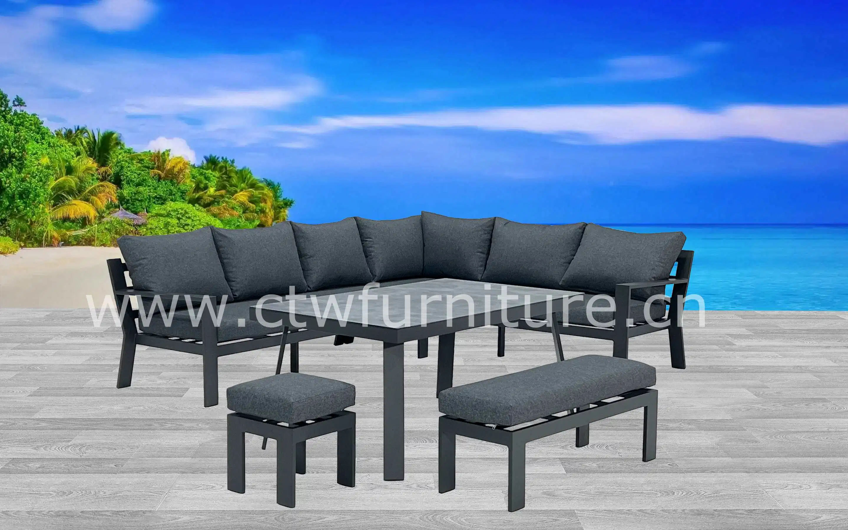 Garden Set European Style Patio Leisure Lounge Outdoor Sofa Furniture