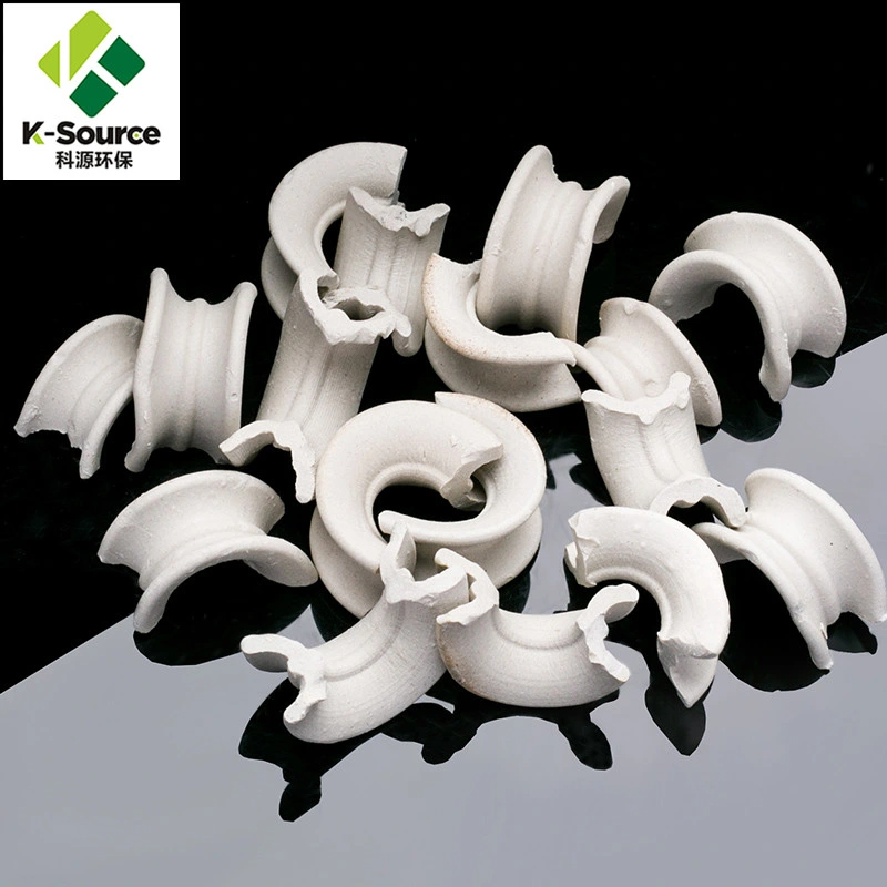 Acid Resistant Column Packing Ceramic Intalox Saddle Ring for Absorption Tower Packing