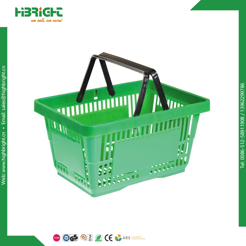 Super Market Double Handle Plastic Shopping Basket