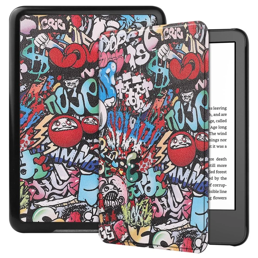 Durable Printed Patterns Case for Kindle 11th 2022 6 Inch Flip Ebook Cover