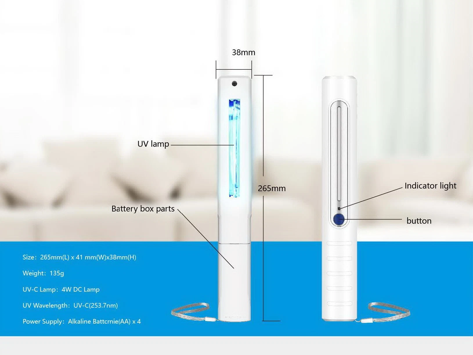 Higienizador Smartphone iluminação ultravioleta portátil para Pet, Pano, telefones e calçado