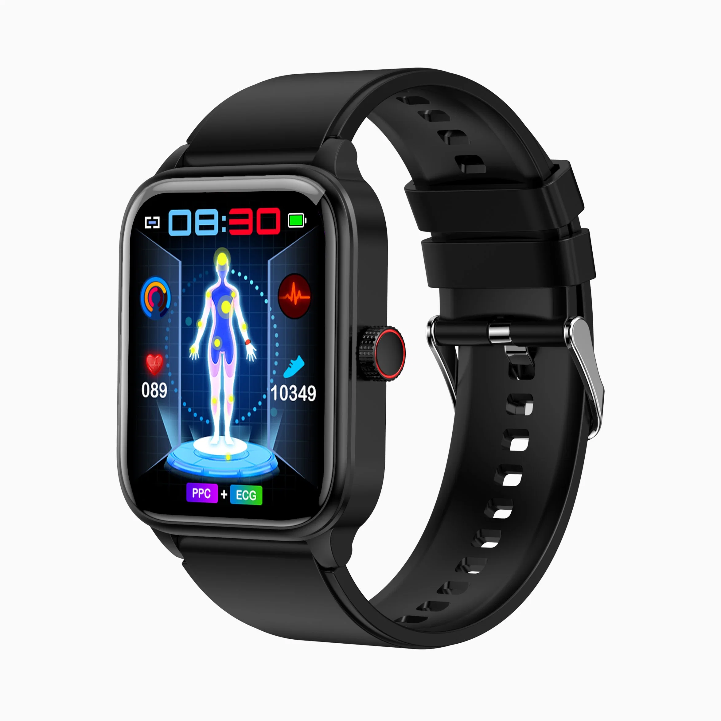 ET540 Bt appeler la montre ECG Smart Watch 2023 de 1,85 pouces avec du sang Température du glucose sang oxygène formation respiratoire Smartwatch