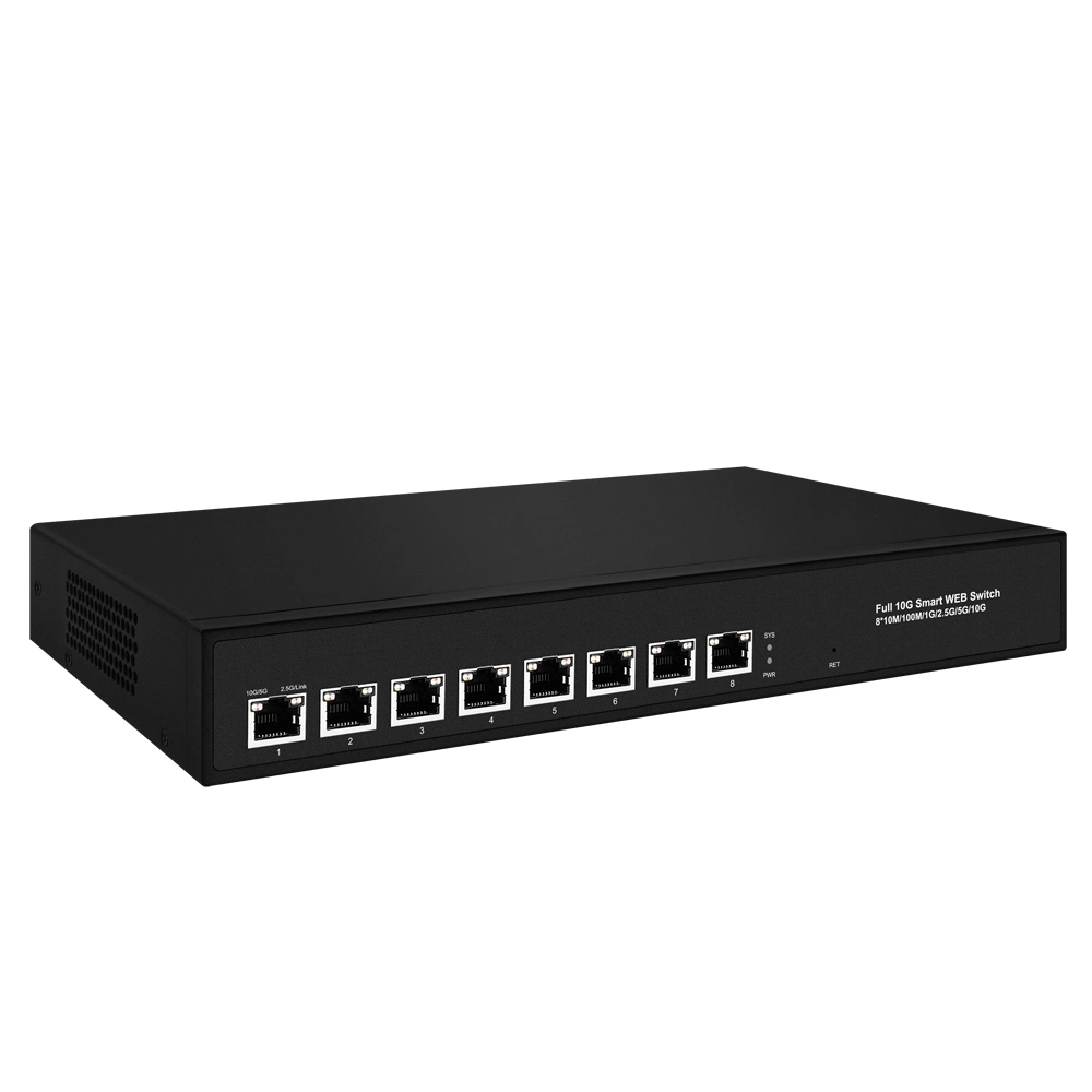 8 ports 10gbe RJ45 1/2.5/5g Auto Adaptive Smart Lite semi-géré Commutateur réseau