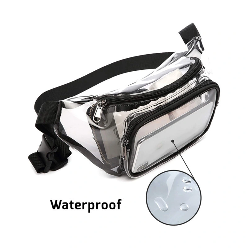 Wholesale BSCI Hot Selling Bulk Custom Logo Reusable Shopping Bags Beach Bag PVC Clear Waist Bag