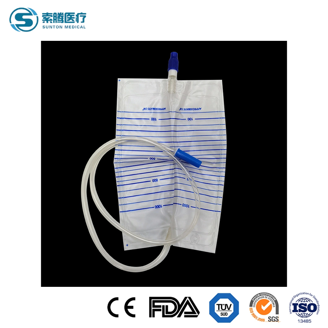 Sunton PEE Bag Medical China Medidor de urina fabricantes médicos personalizados urina descartáveis Bag 2000ml 1000ml 200ml 100ml Perna Saco de drenagem cateter urinário Saco da perna