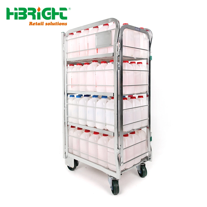 Logistic Nestable Milk Trolley Dairy Roll Cage Roll Container