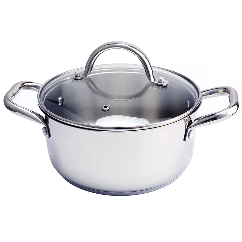 Ensemble de cuisson en acier inoxydable 304 de 6 pièces avec couvercle, vente en gros d'usine, pot de cuisine pour induction, gaz et toutes les plaques de cuisson 18/20/22cm.