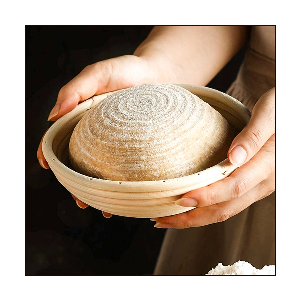 Eco-Friendly Rattan Cane Round Dough Fermentation Basket with Liner for Baking