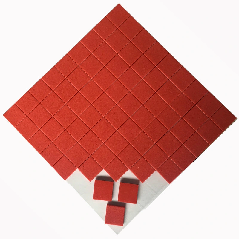 15*15*2+1mm Red Rubber with Cling Foam of Glass Separator EVA Rubber Spacers on Sheets