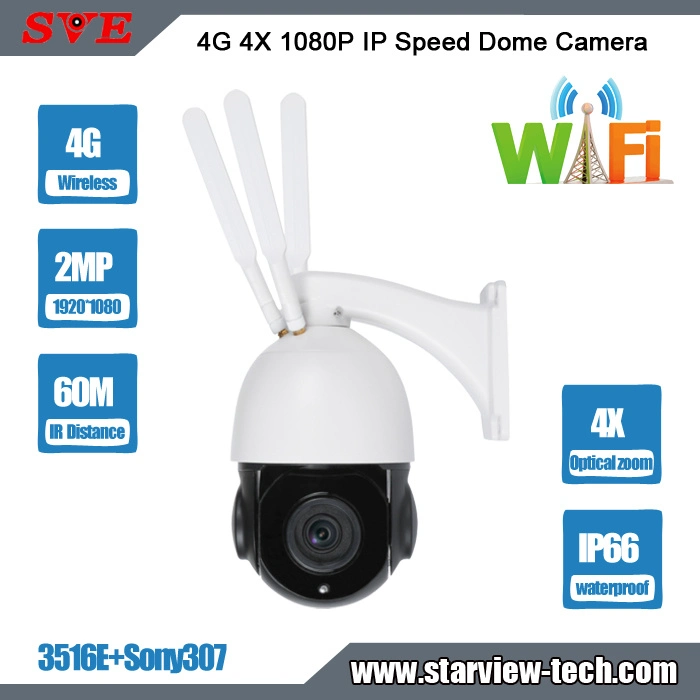 4 Inch 4X 2MP 4G Starlight WiFi IP Speed Dome Security PTZ Camera