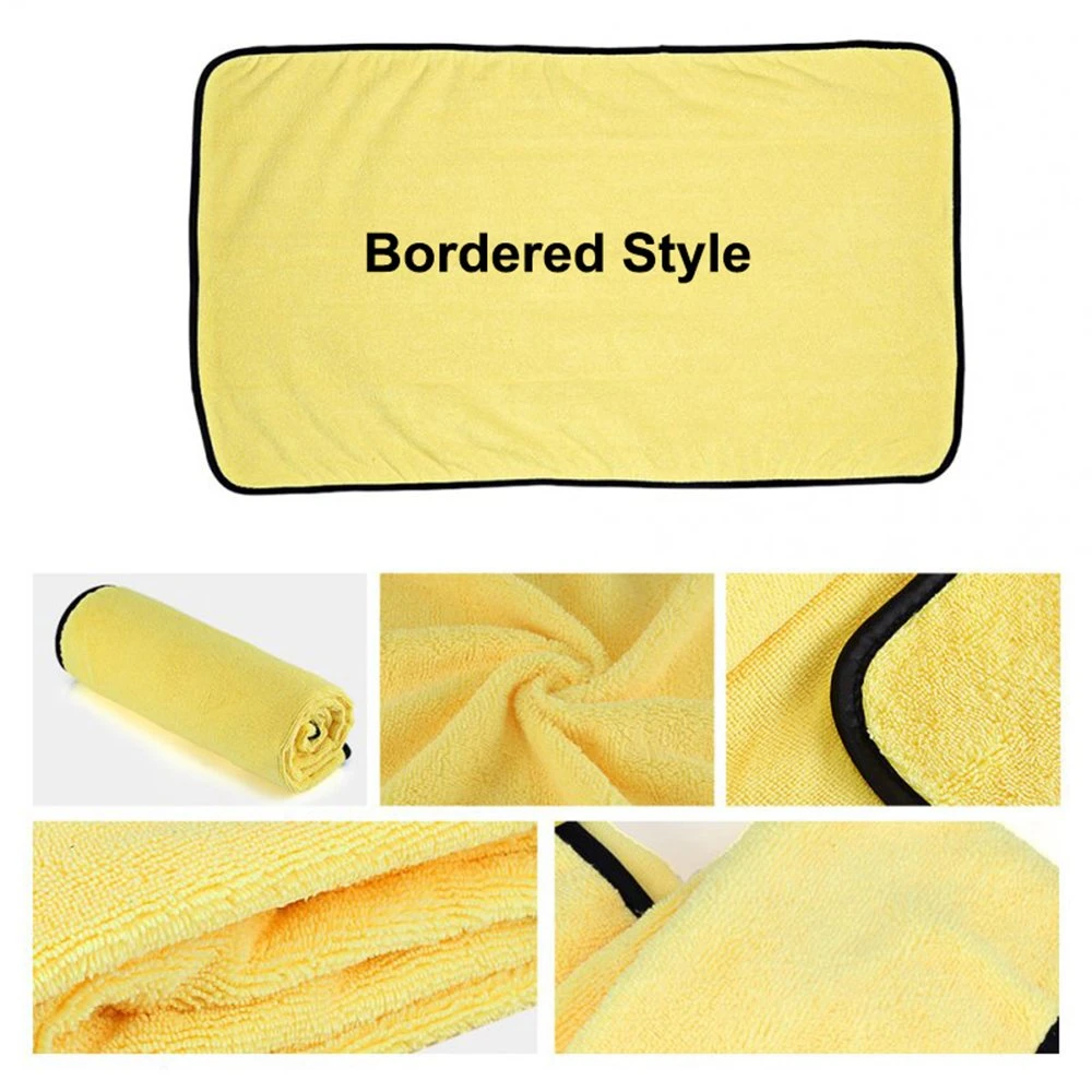 Ultrasonic High Water Absorption Lint Free 400 GSM Plush Microfiber Towel for Car Wash Buff Shine Waxing All Purpose Home Kitchen Household Cleaning Towels