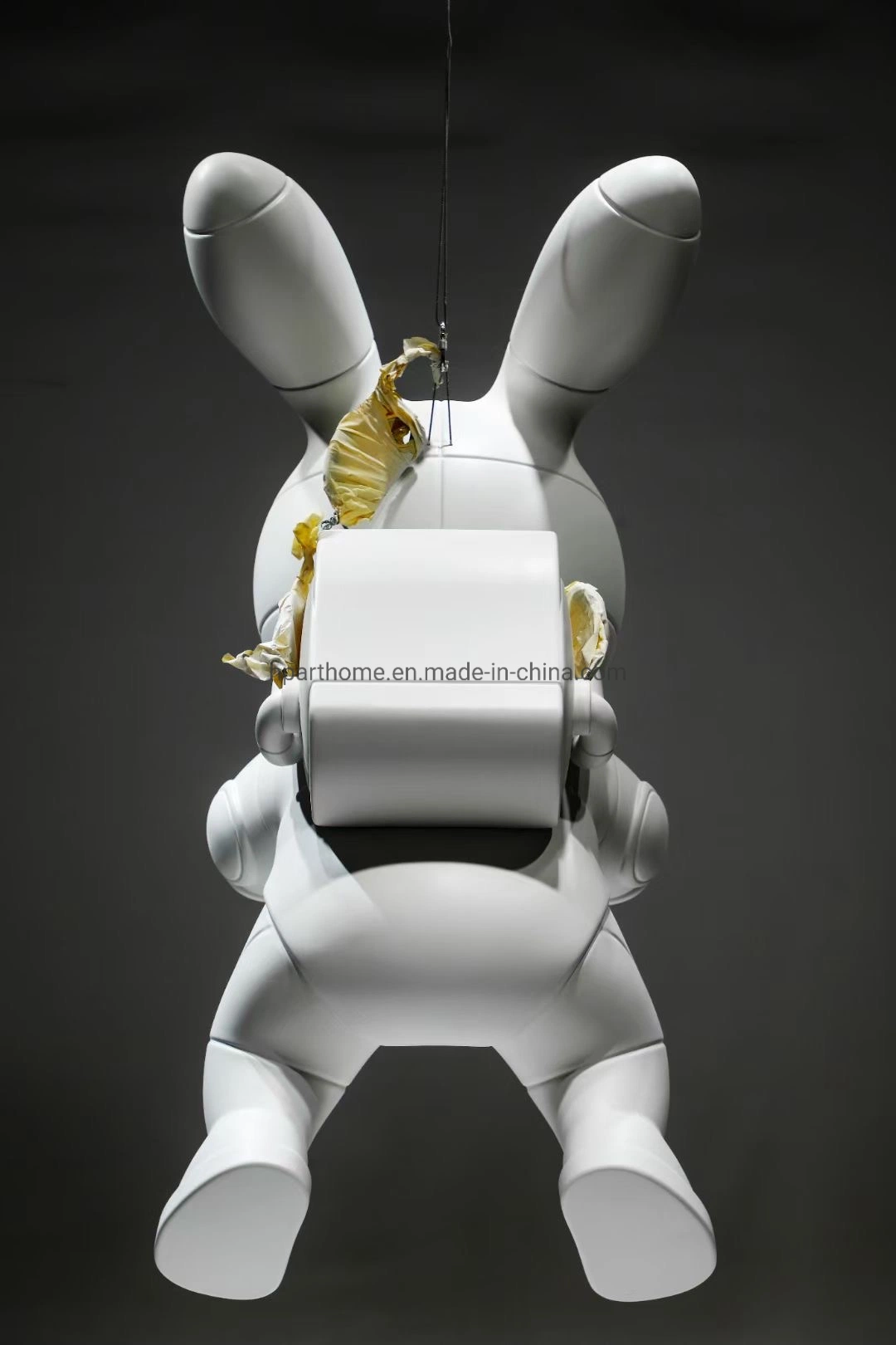 White Creative Rabbit Spaceman Indoor Statue Art Decoration Animal Sculpture