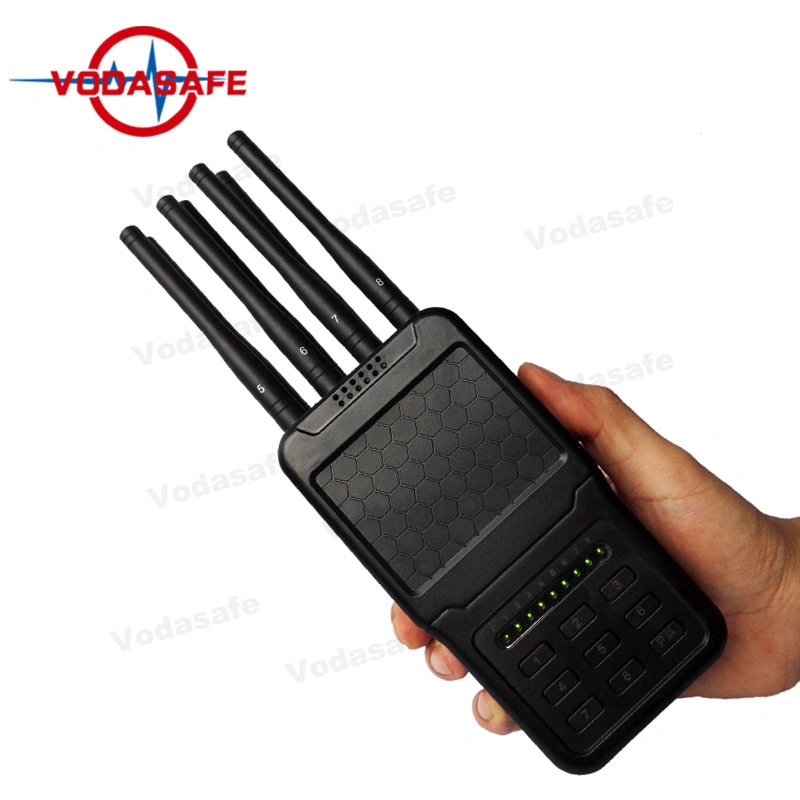 Wi-Fi 5.8GHz 5.2GHz Handheld Mobile Phone Signal Jammer with Arm Bag Handheld Portable Cell Phone Jammer