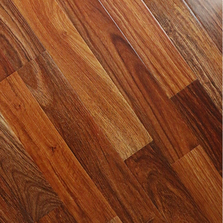 12mm de espesor de madera de nogal oscuro U-Groove, V-Groove HDF pisos laminados en madera