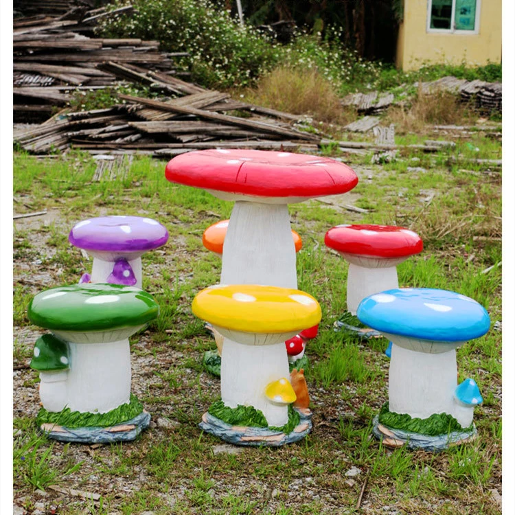 Décoration en pierre de fibre de verre Président et de table de champignons de chevreau meubles de jardin piscine