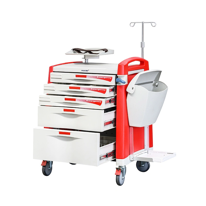 Mk-P01 ABS Hospital Medical Emergency Crash Cart for Medicine/Medication/Treatment/Nursing