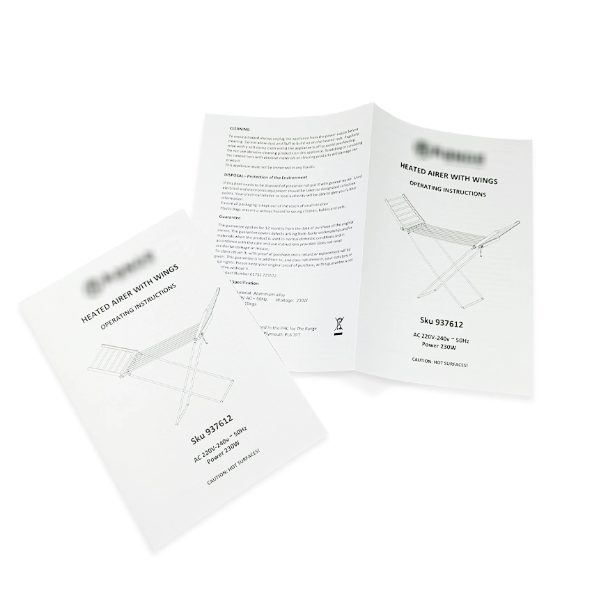 Custom High quality/High cost performance Black and White A5 Product Manual Leaflet Specification Manual