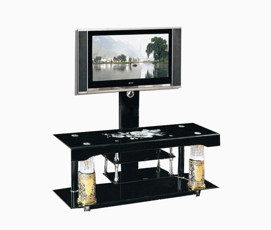 Attractive Price Leisure Black Painting Glass Table TV Stands Oak