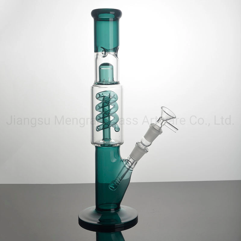 High Temperature Borosilicate Tobacco Pipe Dark Green Spring Shape Filter Glass Hookah