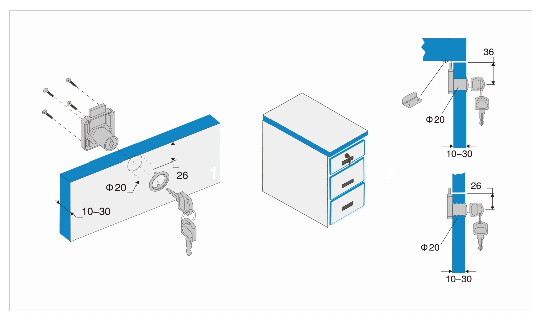 138 High quality/High cost performance Zinc Alloy Drawer Lock for Cabinet Door and Furniture Desk Drawer