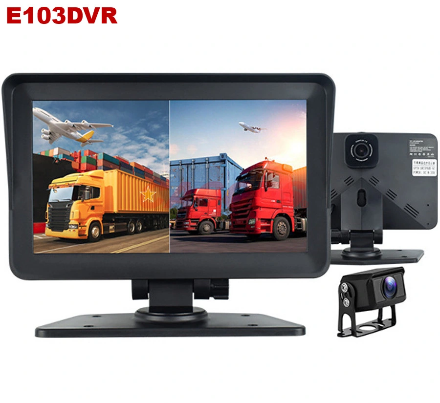 La RV de la cámara de grabación de bucle de copia de seguridad giratoria de 7 pulgadas de la cámara de visión trasera RV Ahd 1080P en pantalla dividida para camiones de remolque Monitor Monitor de Control de voz de Max 128GB TF