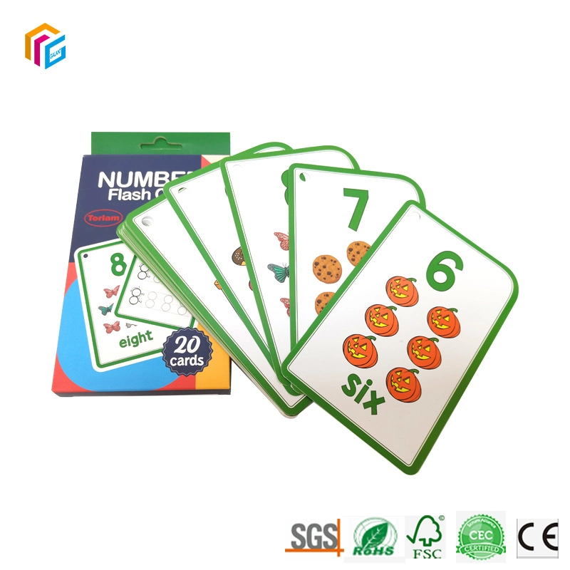 Custom Full Color Printing Tuck Top Box Packaging Game Children Card Kids Playing Cards Flash Paper Card