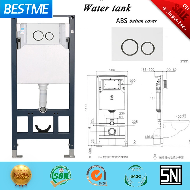 Foshan Bestme Brand Sanitary Ware Wc Commode Nano Glazed Concealed Tank Glazed Wall Hung Toilet (BC-1107D)