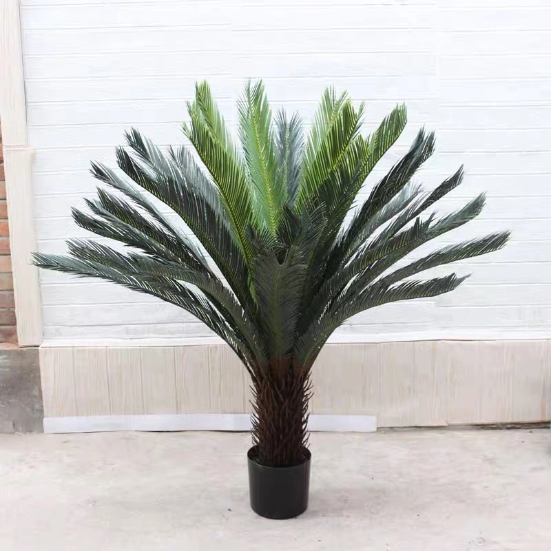 Indoor Outdoor Garden Ornaments Mini Artificial Cycad Bonsai Tree for Hotel Decoration