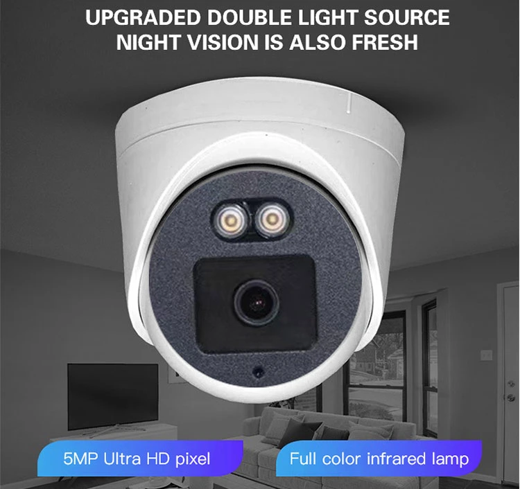 Câmara IP CCTV de 3 MP, dupla luz, vigilância CCTV, IP de 5 MP Câmaras de segurança 4MP PoE IP Camera Bq1001