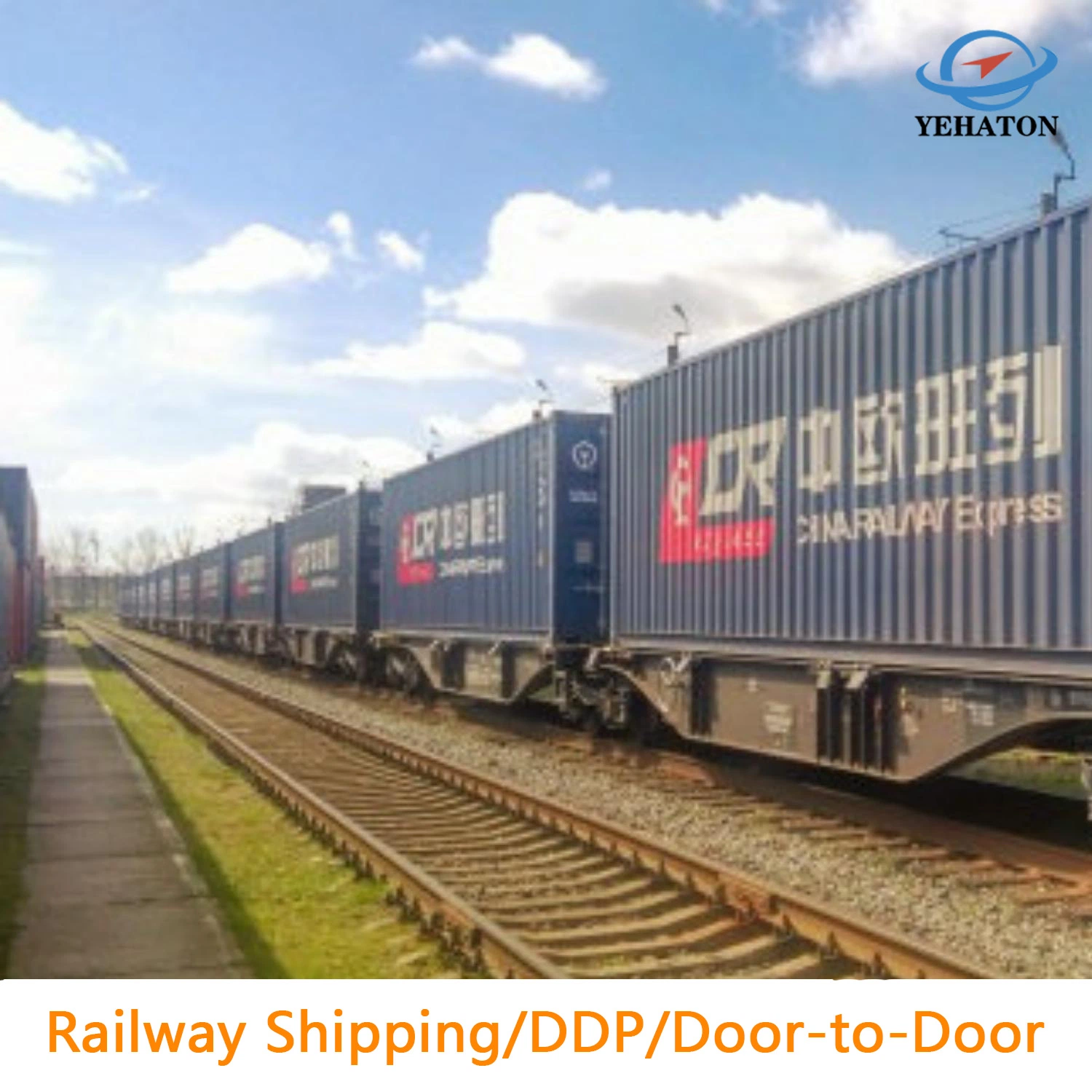 Fast Railway Train Freight Forwarder Combined Transport Shipping Agent UPS FedEx DHL Door to Door From China to UK France Germany USA Amazon Fba