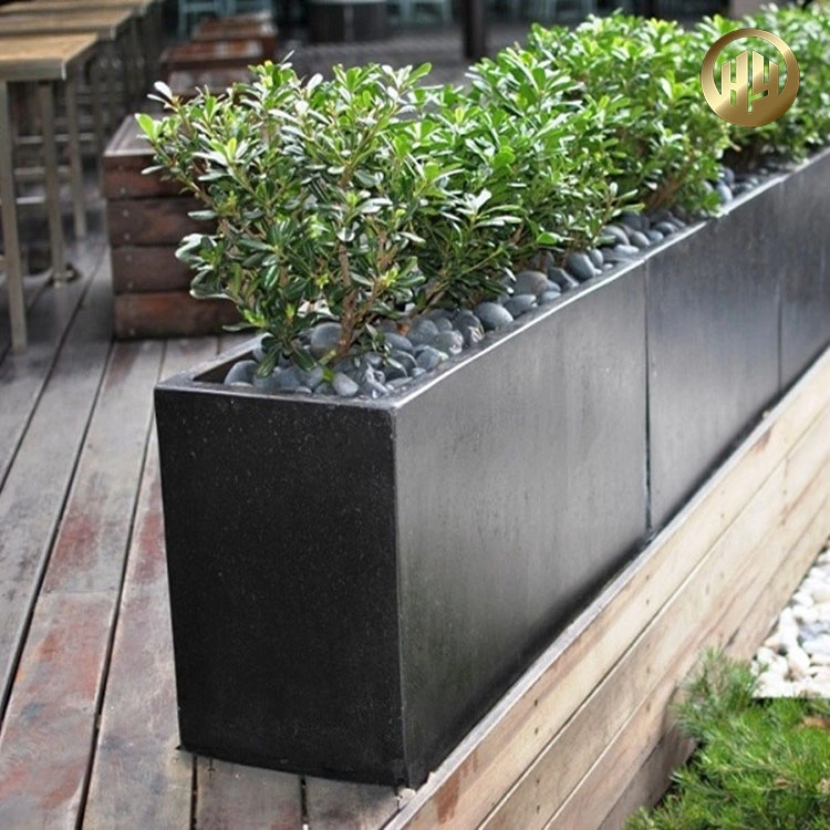 Macetero rectangular de aluminio para plantas al aire libre