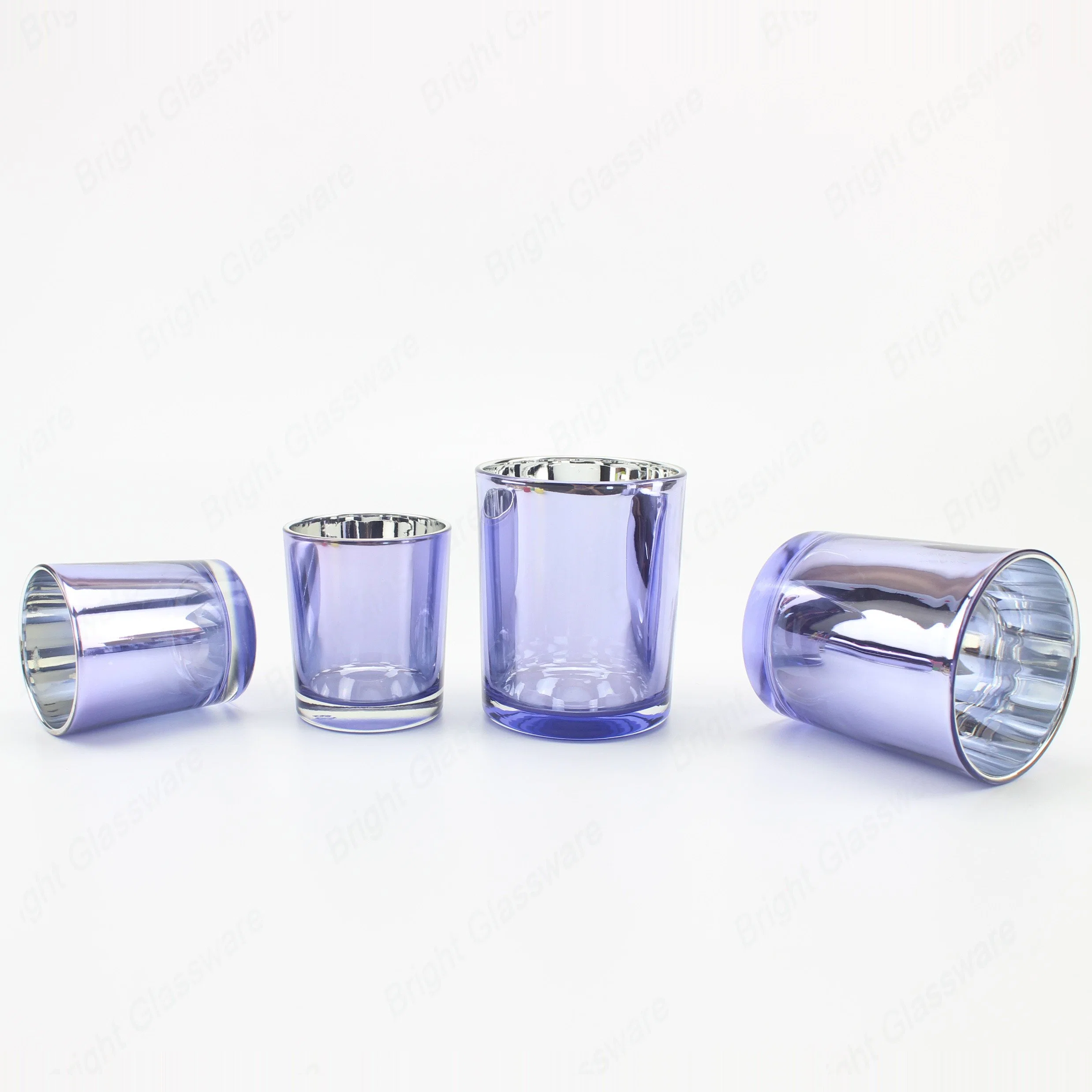 Small Capacity Electroplate Purple Color Candle Jar for Candle Making