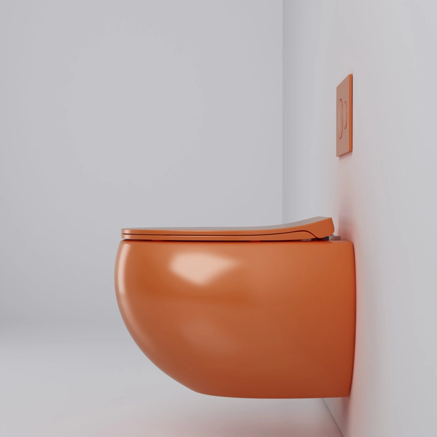 Cheap Sanitary Ware pared Hung WC Naranja Mate Color Quick-Release Cubierta